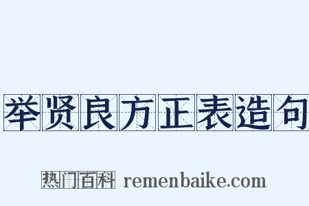 举贤良方正表造句是什么意思的图片